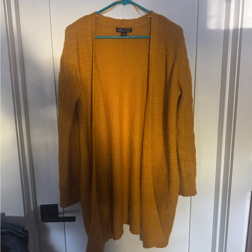 One Nation Mustard Open Front Cardigan